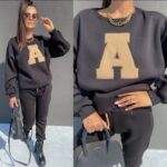 Trening Dama din bumbac gros vatuit format din pantalon si bluza Daniela Negru - imagine 4
