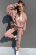 Trening Dama din bumbac gros vatuit format din pantalon si bluza Daniela Negru - imagine 6