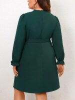 Rochie Midi Laurina Verde - Marimi Mari - imagine 2