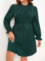 Rochie Midi Laurina Verde - Marimi Mari - imagine 4