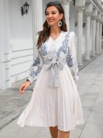 Rochie Midi Randolf Alba Inflorata