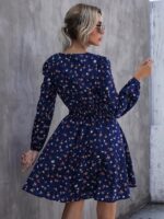 Rochie Scurta Kristen Albastra Inflorata - imagine 2