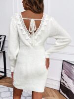 Rochie Scurta Tricotata Rein Alba