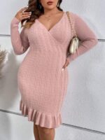 Rochie Scurta Tricotata Louise Roz - Marimi Mari