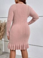 Rochie Scurta Tricotata Louise Roz - Marimi Mari - imagine 2