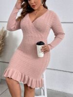 Rochie Scurta Tricotata Louise Roz - Marimi Mari - imagine 4