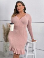 Rochie Scurta Tricotata Louise Roz - Marimi Mari - imagine 3