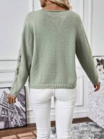 Pulover Scurt Tricotat Aleta Vernil - imagine 2