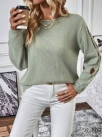 Pulover Scurt Tricotat Aleta Vernil - imagine 4