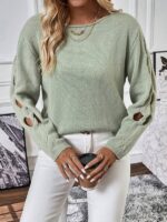Pulover Scurt Tricotat Aleta Vernil - imagine 3