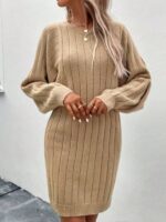 Rochie Scurta Tricotata Sofina Maro - imagine 3