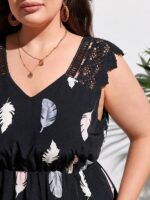 Rochie Scurta Tullik Neagra - Marimi Mari - imagine 3