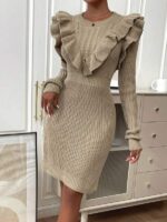Rochie Scurta Tricotata Soria Maro - imagine 3