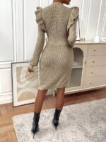 Rochie Scurta Tricotata Soria Maro - imagine 2