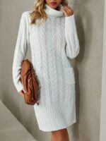 Rochie Scurta Tricotata Nenna Alba