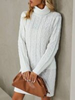 Rochie Scurta Tricotata Nenna Alba - imagine 5