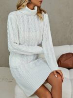 Rochie Scurta Tricotata Nenna Alba - imagine 4