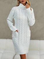 Rochie Scurta Tricotata Nenna Alba - imagine 3