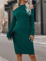 Rochie Scurta Tricotata Solveg Verde - imagine 3