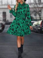 Rochie Scurta Marissa Verde Inflorata - imagine 3