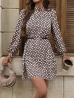 Rochie Scurta Eusebia cu Imprimeu Geometric