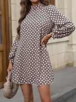 Rochie Scurta Eusebia cu Imprimeu Geometric - imagine 4