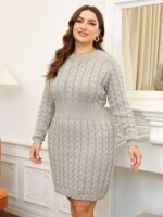 Rochie Scurta Tricotata Silpa Gri - Marimi Mari