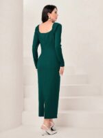 Rochie Lunga Felina Turcoaz - imagine 2