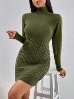 Rochie Scurta Tricotata Vilma Khaki