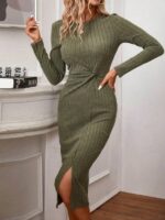 Rochie Midi Audrey Khaki - imagine 4