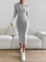 Rochie Lunga Elvida Gri - imagine 5