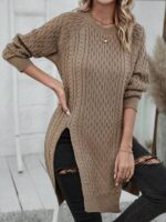 Pulover Lung Tricotat Malisa Maro - imagine 3