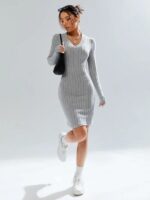 Rochie Scurta Malcom Gri - imagine 5