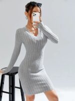 Rochie Scurta Malcom Gri - imagine 3