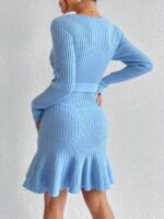 Rochie Scurta Tricotata Petrus Bleu - imagine 2