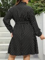 Rochie Scurta Zenta Neagra cu Buline - Marimi Mari - imagine 2