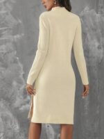 Rochie Midi Tricotata Mavis bej - imagine 2