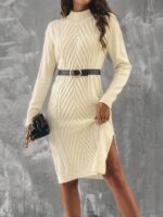 Rochie Midi Tricotata Mavis bej