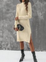 Rochie Midi Tricotata Mavis bej - imagine 5