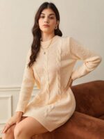 Rochie Scurta Tricotata Irma Bej - imagine 5