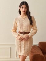 Rochie Scurta Tricotata Irma Bej - imagine 3