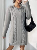 Rochie Scurta Tricotata Thana Gri
