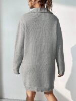 Rochie Scurta Tricotata Thana Gri - imagine 2