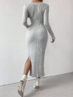 Rochie Midi Harrye Gri - imagine 4