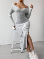 Rochie Midi Harrye Gri - imagine 3