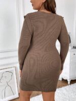 Rochie Scurta Tricotata Elsine Maro - Marimi Mari - imagine 2