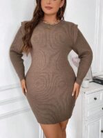 Rochie Scurta Tricotata Elsine Maro - Marimi Mari - imagine 4