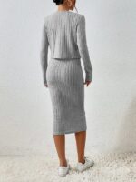 Compleu cu Rochie Beryl Gri - imagine 2