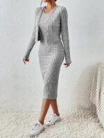 Compleu cu Rochie Beryl Gri - imagine 5