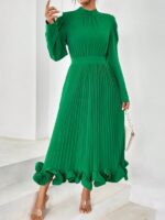 Rochie Lunga Harma Verde plisata